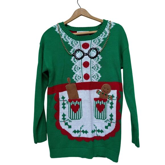 Tiara International Christmas Collection Green Ugly Christmas Sweater – Size M - Picture 1 of 8